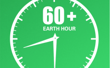清新文艺地球一小时公益环保节能手机海报缩略图