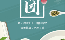 小清新中国风清明节青团主题传统文化宣传海报缩略图