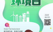 创意卡通世界环境日公益宣传手机海报缩略图