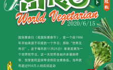 绿色简约健康世界素食日公益宣传手机海报缩略图