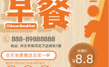 橙色简约餐饮行业营养早餐促销活动宣传手机海报缩略图