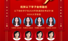 红色中国风风教育行业高考状元榜宣传通知海报缩略图
