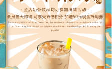 扁平简约风奶茶促销活动宣传海报缩略图