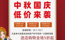 中国风简约中秋国庆双节商场促销海报缩略图