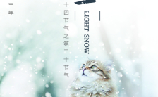 清新风插画小雪节气二十四节气日签问候手机海报缩略图