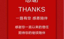 红色高端大气时尚简约感恩节贺卡感恩回馈手机海报缩略图