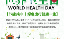 4.7世界卫生日节能减排绿色出行宣传海报缩略图