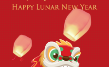 经典传统喜庆红色新年祝福贺卡通用缩略图