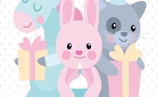 可爱兔子生日快乐祝福手机海报缩略图
