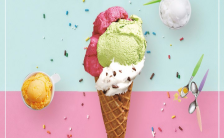 创意冰淇凌派对凉爽一夏企业产品宣传手机海报缩略图