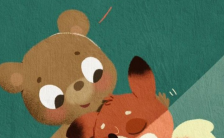 简约大气小熊与松鼠生日祝福手机海报缩略图