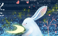 可爱浪漫兔子生日祝福手机海报缩略图