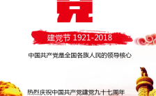 红色党政风热烈庆祝中国共产党建党海报缩略图